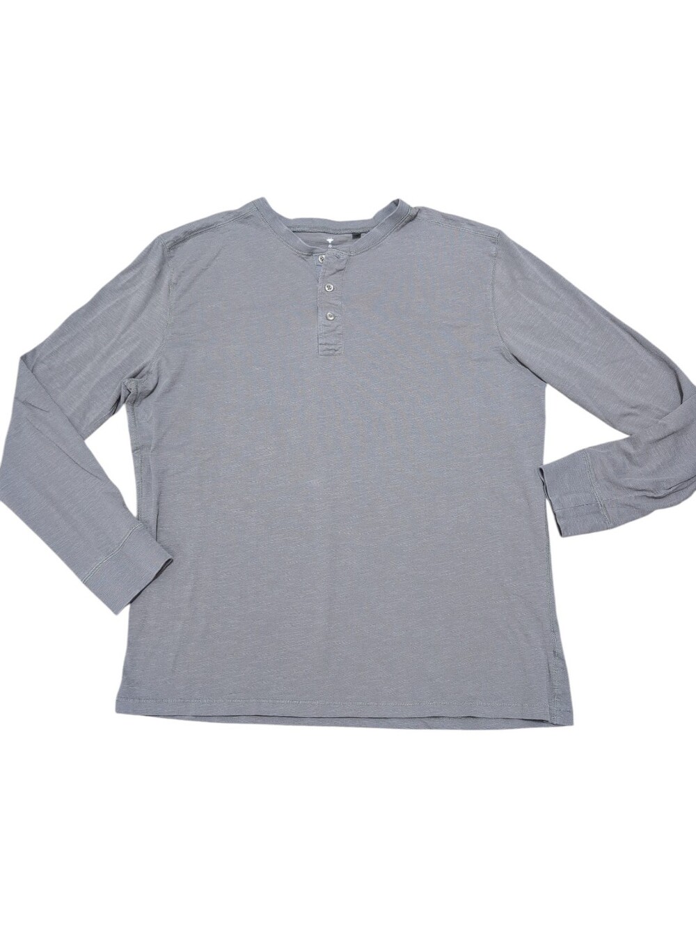 American Tall Gray Henley Long Sleeve Top Size XLT 100% Cotton